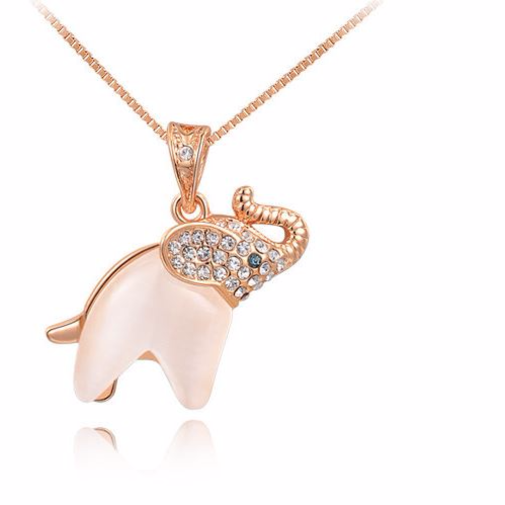 Rose Gold plated elephant pendant and chain