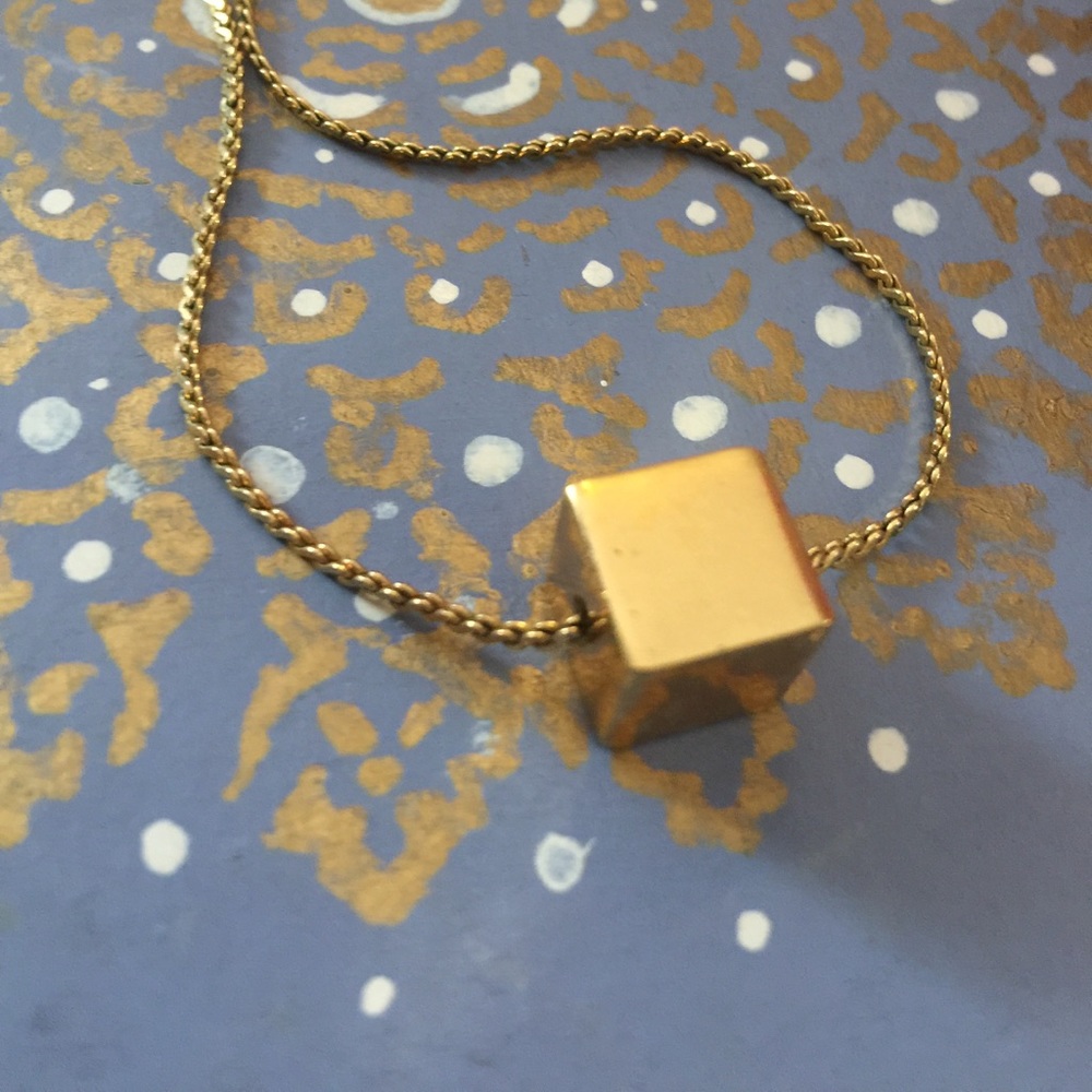 Vintage Monet solid cube necklace