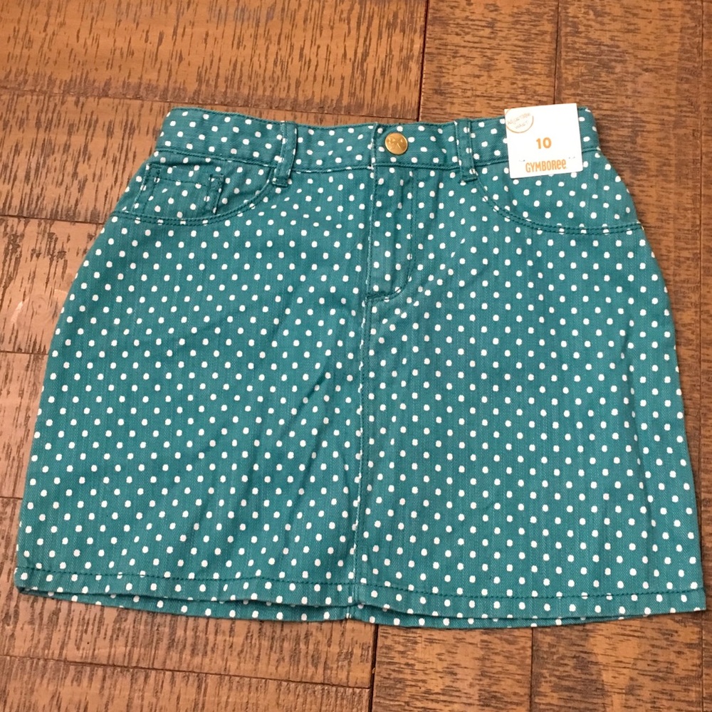 Gymboree Turquoise with White Polkadots Skirt