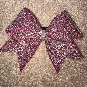 hot pink and silver rhinestone bow