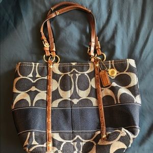 Authentic Coach Denim Shoulder Handbag