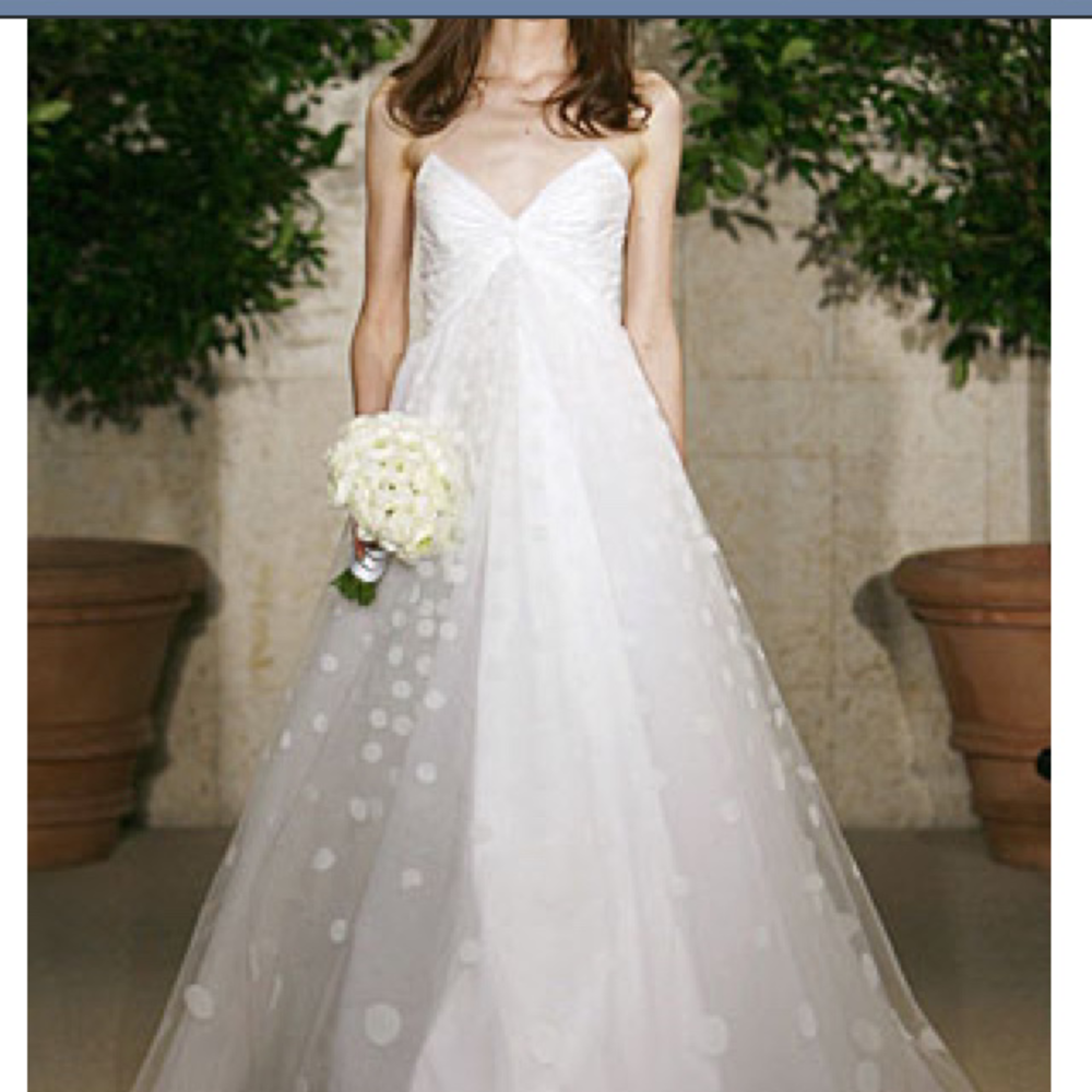 Brand New Oscar De La Renta PolkaDot Wedding Dress