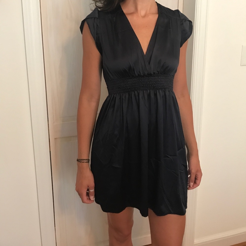 Navy Silk Dress