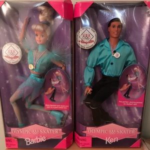1998 Olympic Skater Barbie & Ken