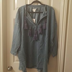 Bramd new with tags H&M tunic tassel denim dress