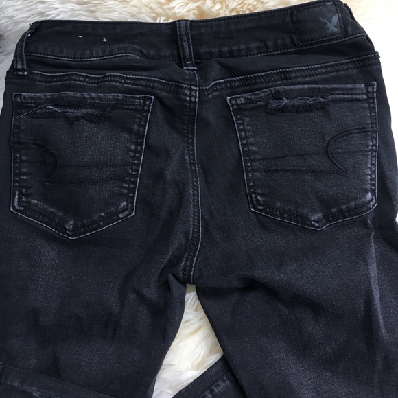 FINAL PRICE AE Black distressed jeggings - Picture 6 of 6