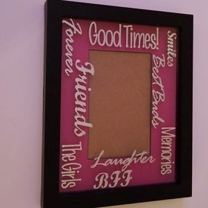 Best friends shadow box picture frame pink and bla