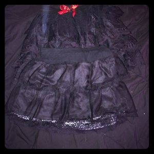 Two gothic lacy mini skirts tutus.