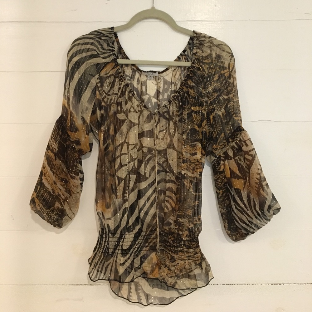 Sheer animal print top