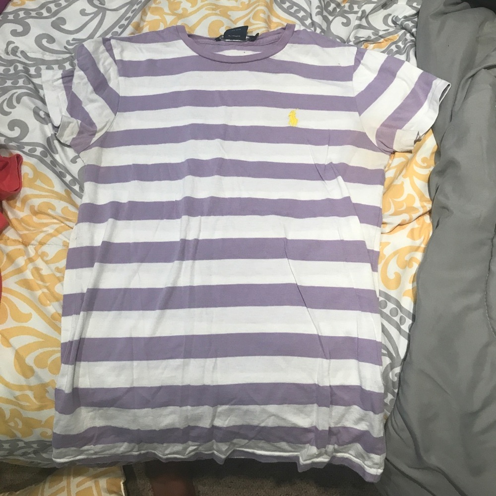 Purple and white striped Ralph Lauren shirt