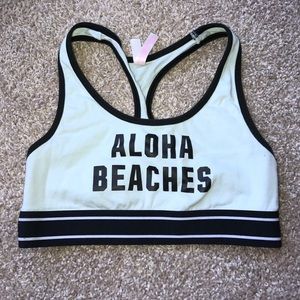 light blue Victoria's Secret sports bra