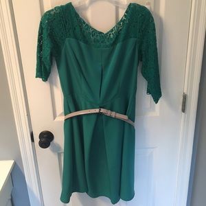Jessica Simpson Green Lace mini dress with belt