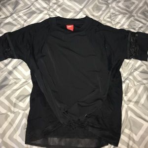 S Nike athletic tee with drawstring/mesh accents