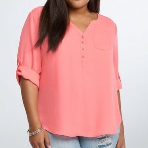 NWT Torrid Coral Georgette Blouse