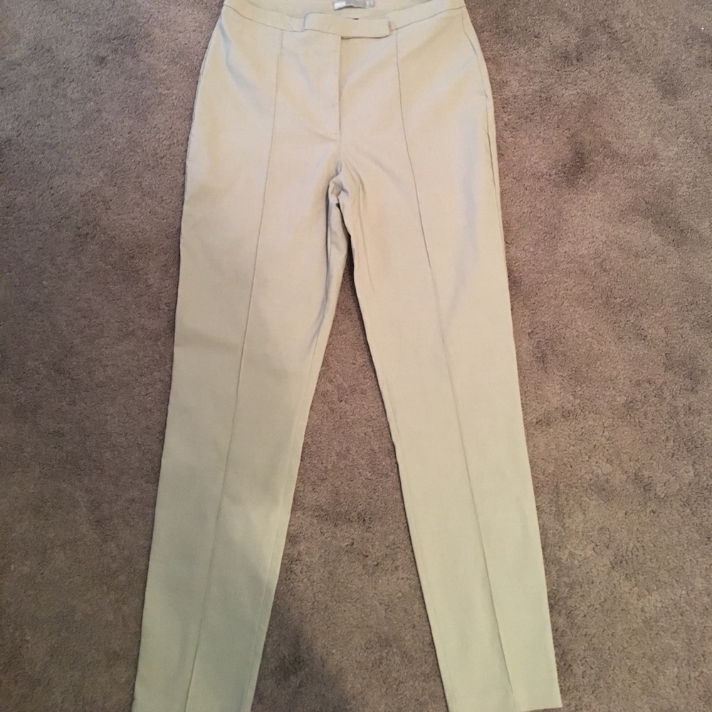 Khaki high-waisted trousers