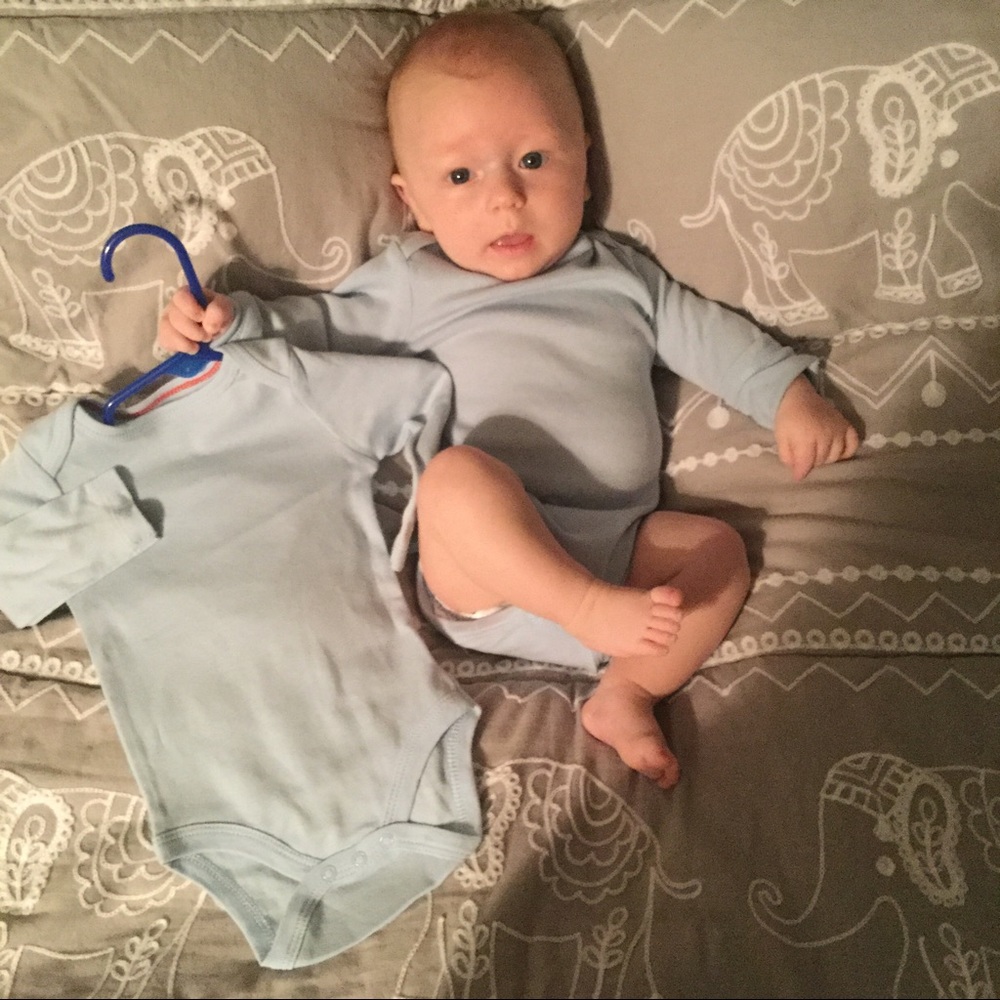 Basic plain cat and Jack blue onesies