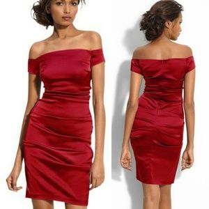 Betsy and Adam size 4  satin sheath dress