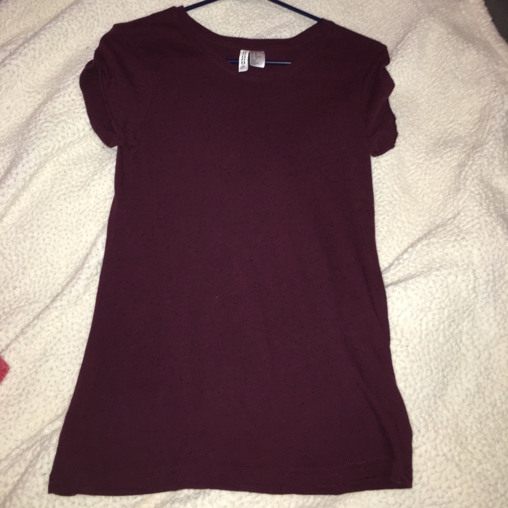 H&M Maroon shirt with navy dots