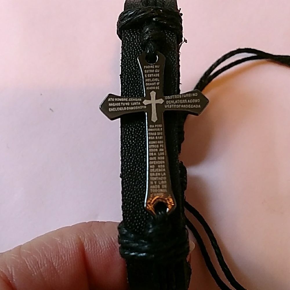 LEATHER AND ROPE STAINLESS STEEL BRACELET