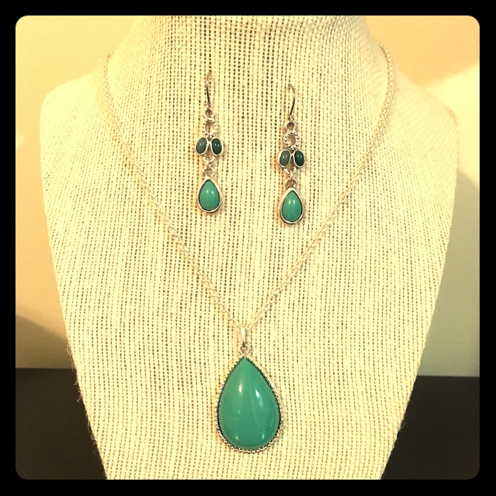 Silver earrings and necklace set