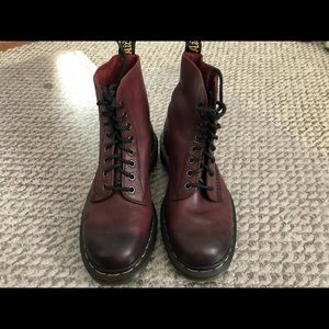 Dr Martens Red Faded Leather boots