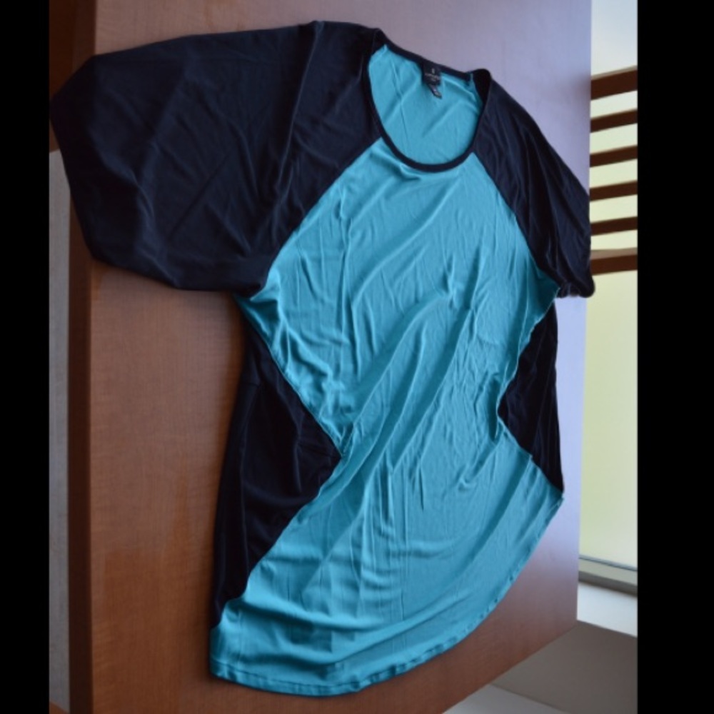 Teal and Black Worthington Women's Blouse