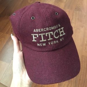 Burgundy Abercrombie & Fitch New York hat