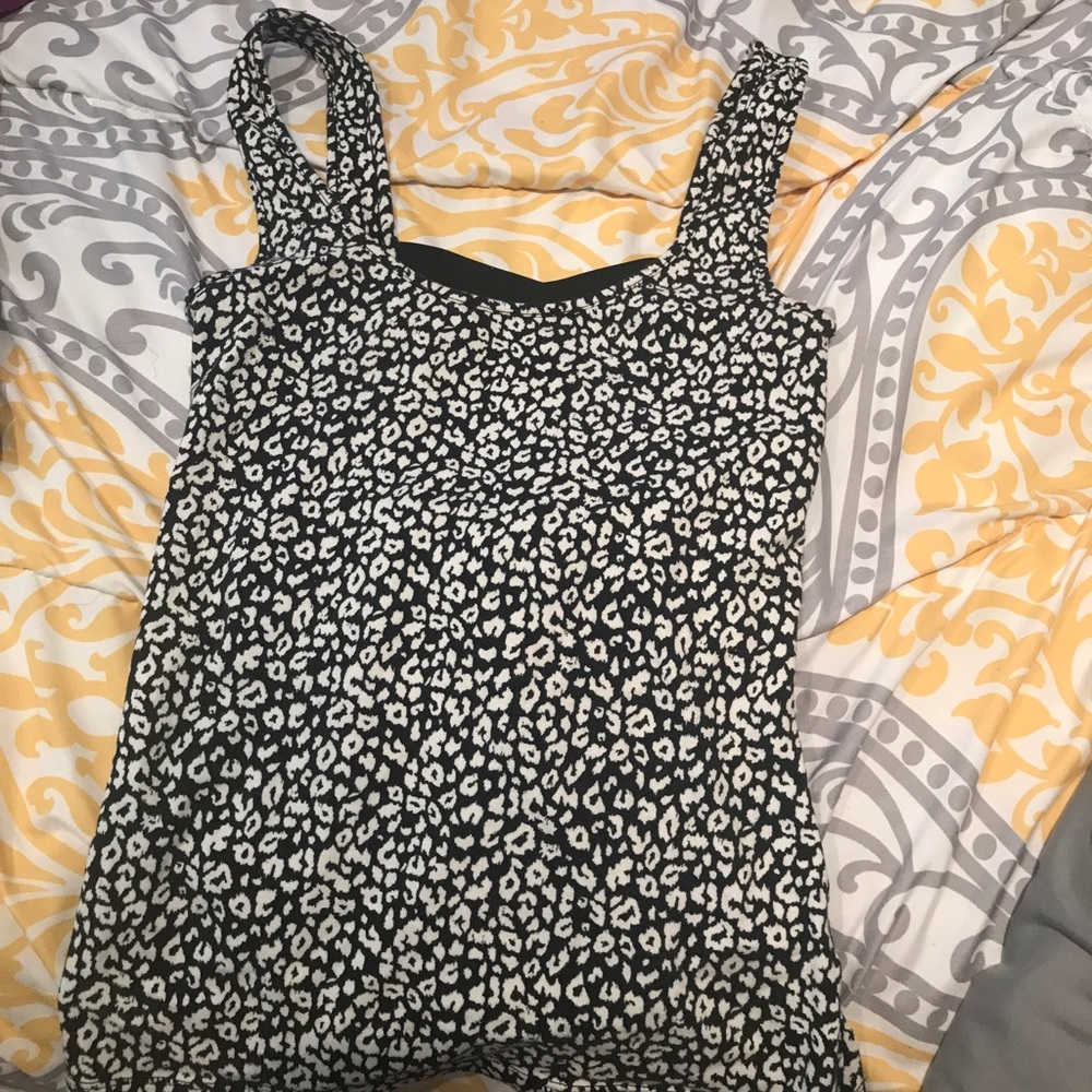 Material girl black and white cheetah print tank