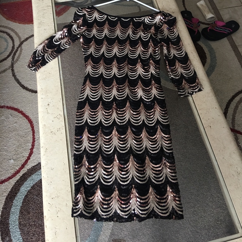 Gold sequin dress