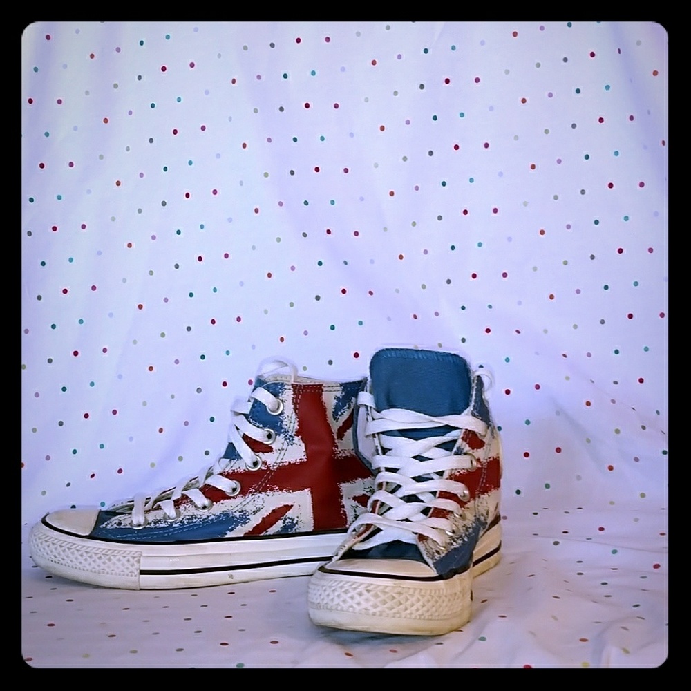 Union Jack, British flag high top converse