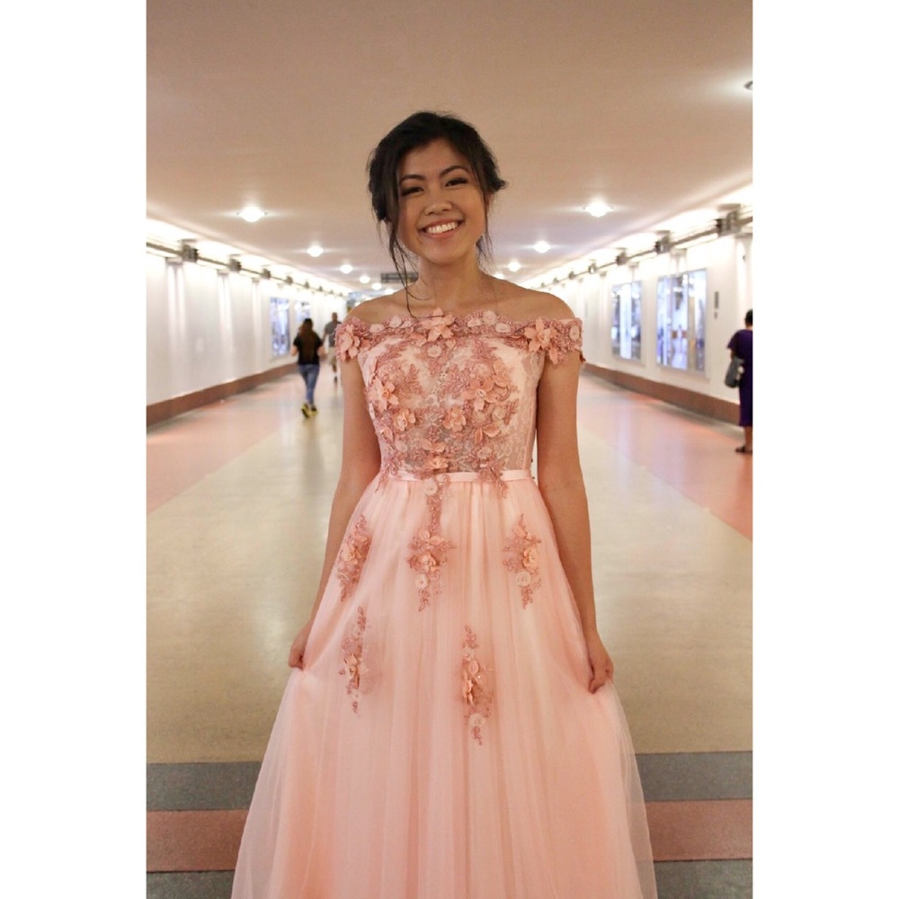 Embellished Rose Pink Tulle Dress