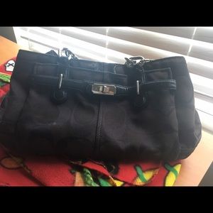 Medium coach shoulder bag-Black