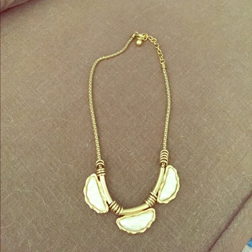 White and gold necklace
