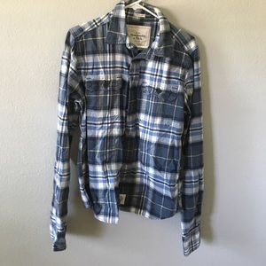 Blue Abercrombie flannel
