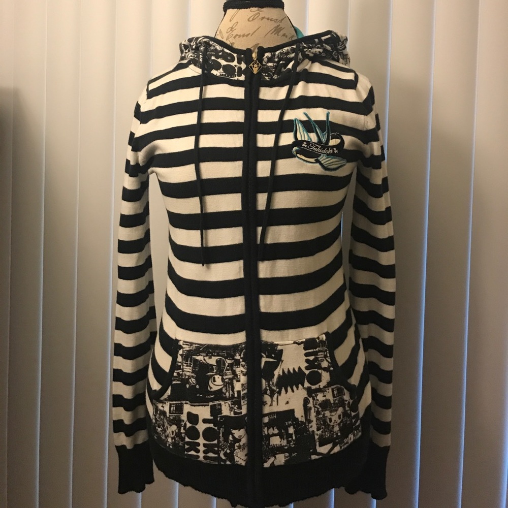 Tokidoki Stripes Zip Up Knit Hoodie