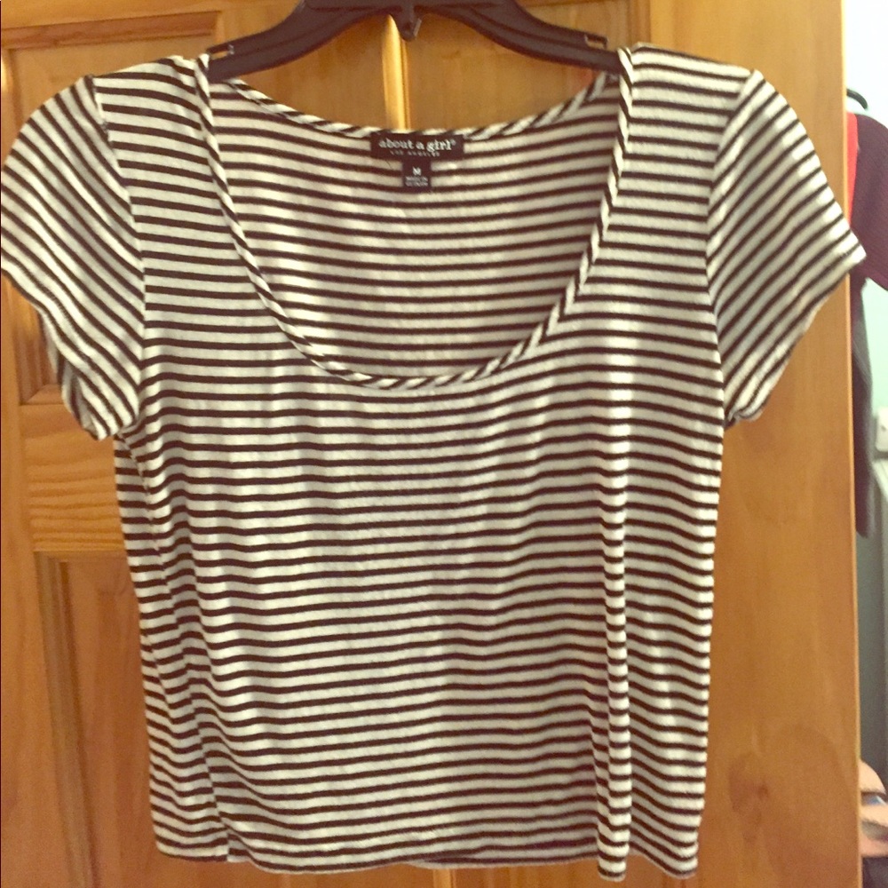 'Vintage' Striped Crop Top
