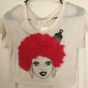 Red Afro lady top
