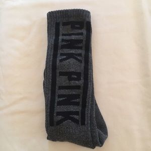 Victoria's Secret PINK Gray Black Knee High Socks