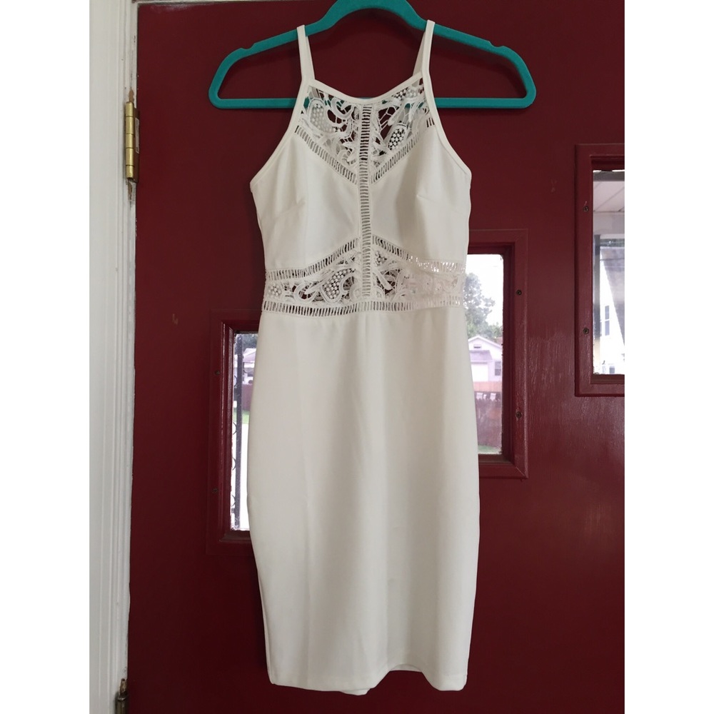 Lac Bleu white bodycon dress