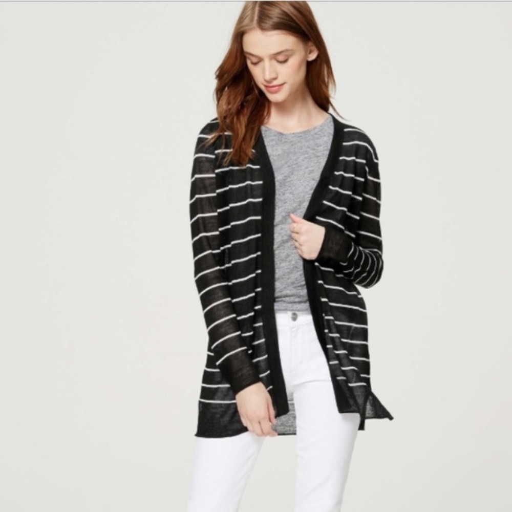 Striped, long cardigan