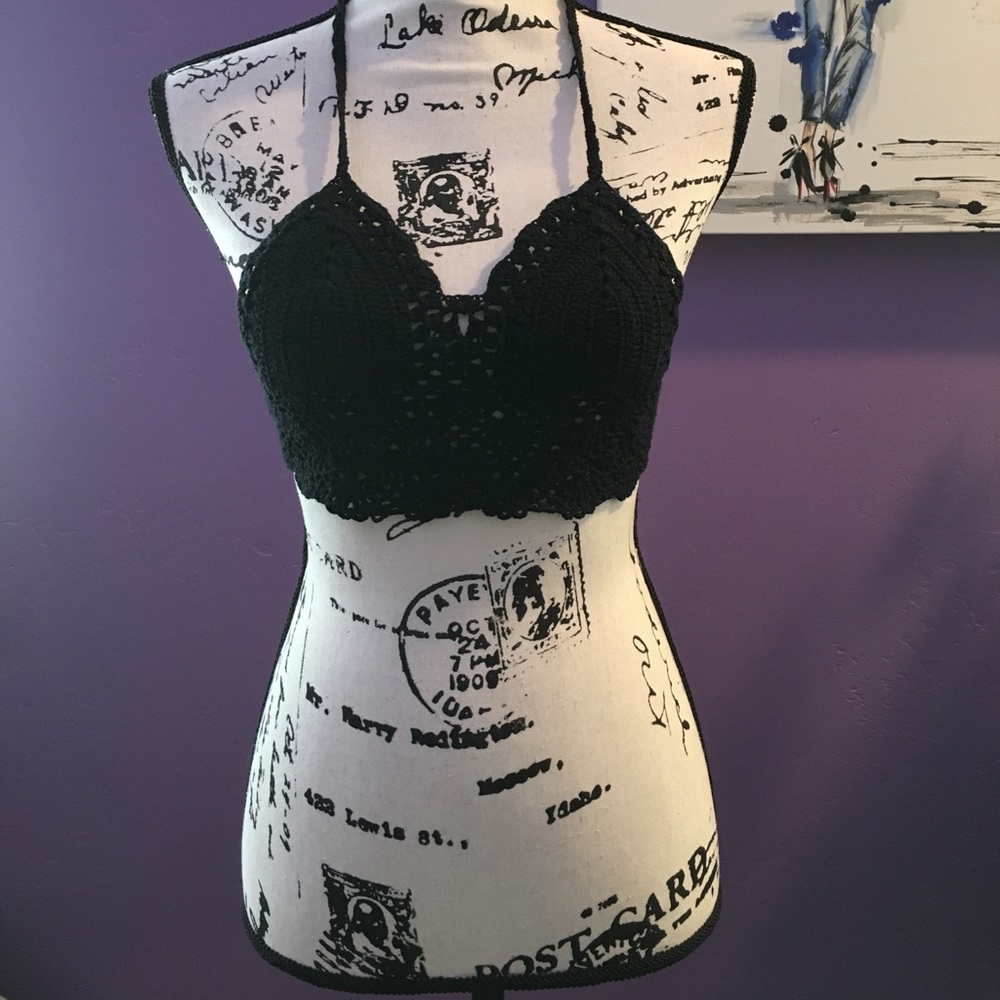 Black Crochet Bralette