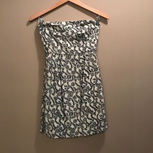J Crew Strapless Paisley Cocktail Dress