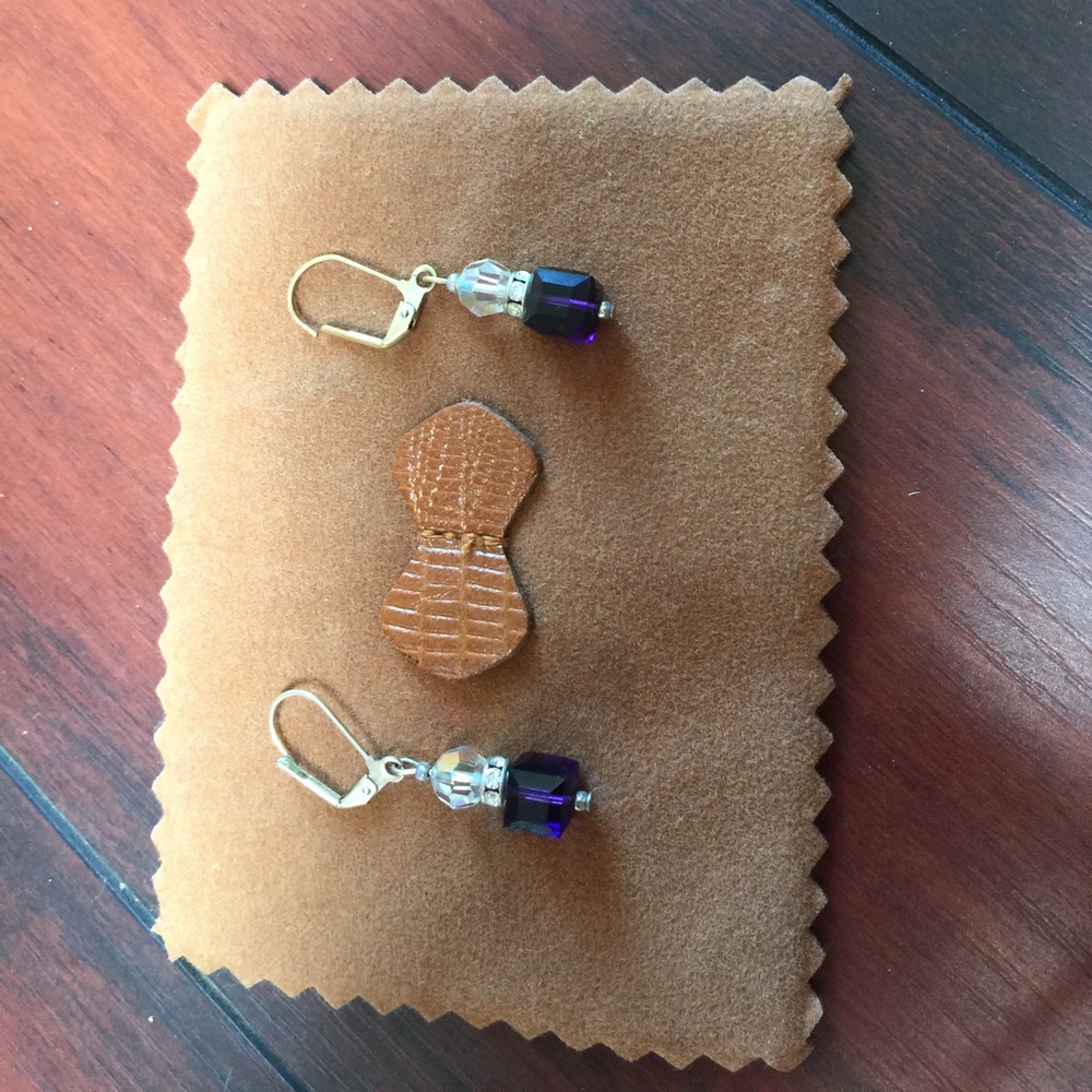Swarovski Safire & crystal diamond earrings