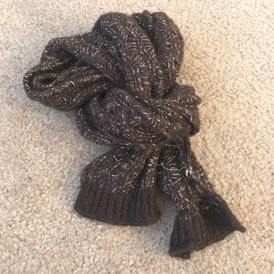Chocolate & Gold wool scarf