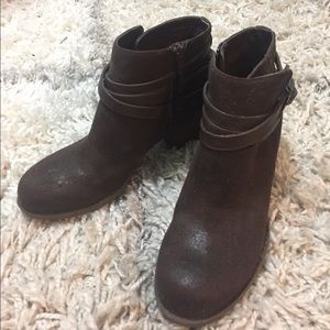 Dark Brown Suede Ankle Booties