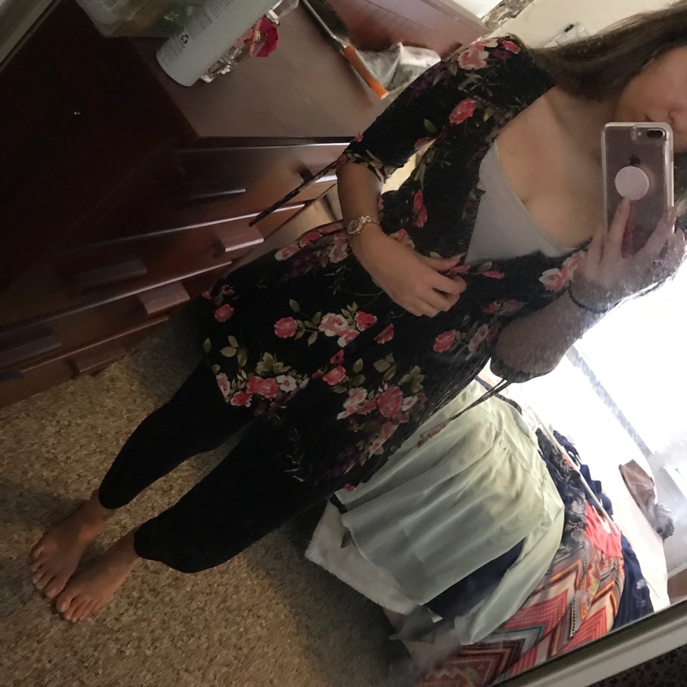Floral print top/ very short dress