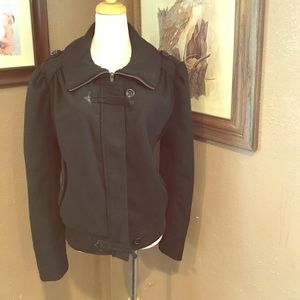 Black hip length winter coat