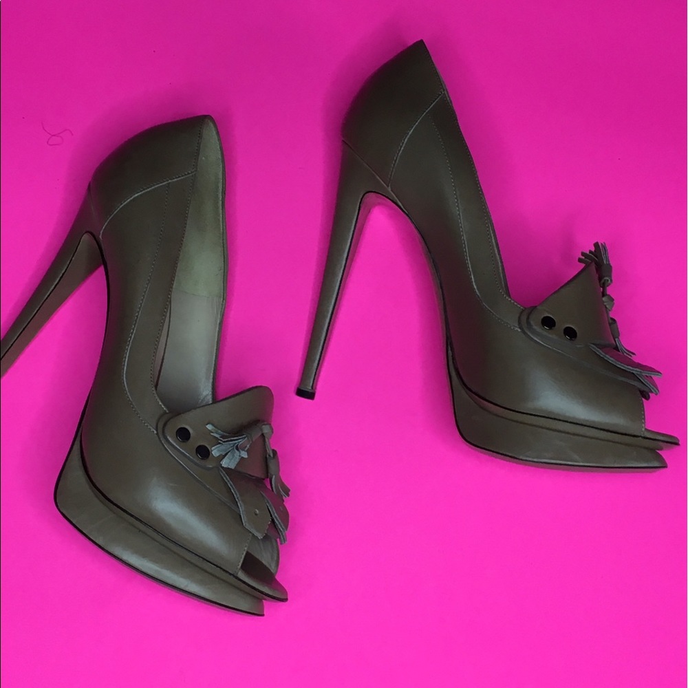 Nicholas Kirkwood Leather Peep-toe platform pumps