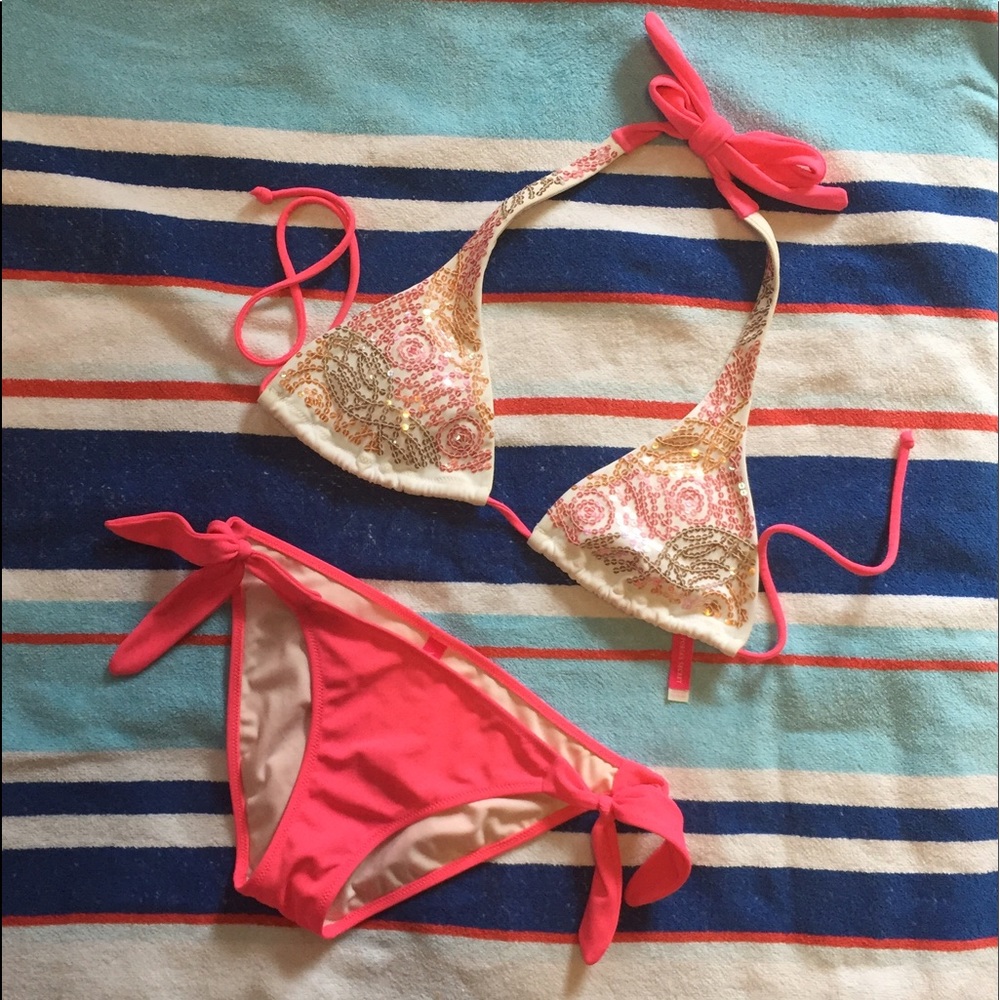 VS Sexy sequin &Coral bikini.