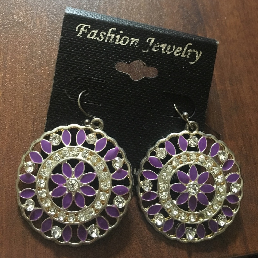Authentic purple Indian earrings